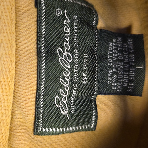 Eddie Bauer Men's Mustard Crewneck Sweater - Picture 3 of 7